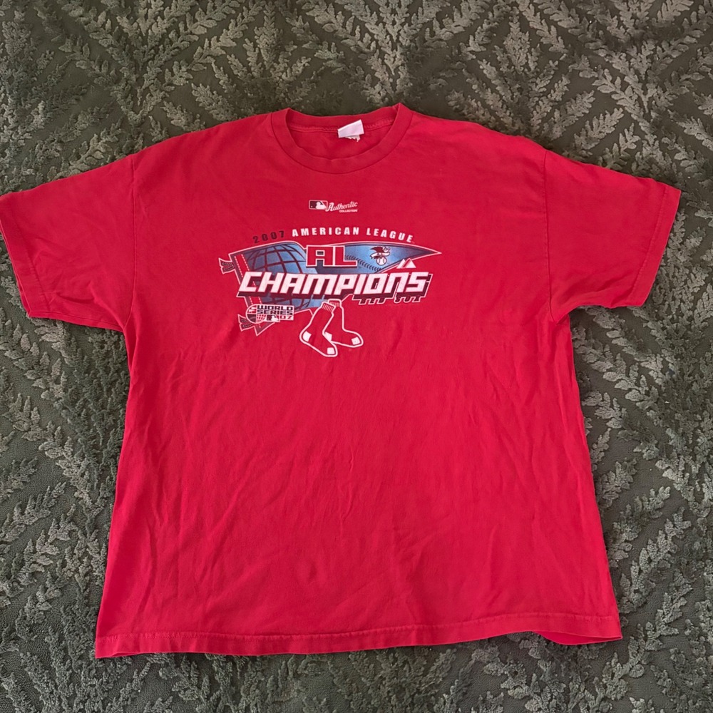 Vintage Boston Red Sox 2007 AL Champions T-Shirt Red MLB Authentic Collection XL